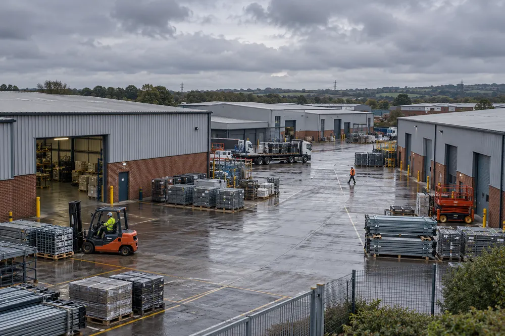 Commercial industrial units in a Leicestershire-style business estate